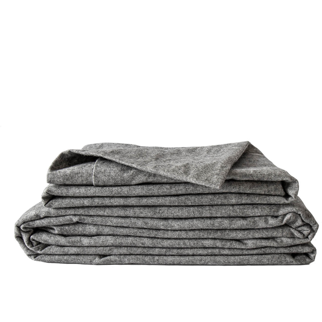 Bettwäsche Set: Flanell dunkelgrau