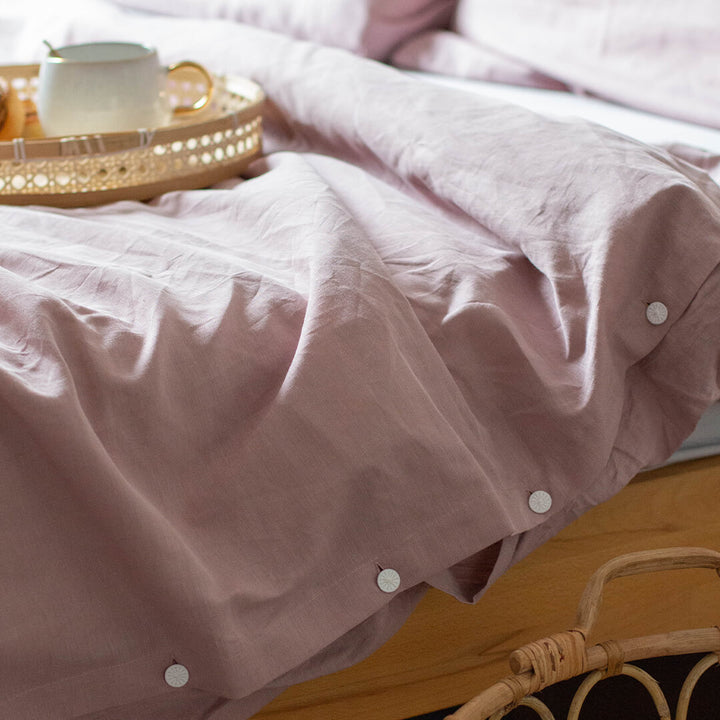 Bettwäsche Set: Halbleinen mauve