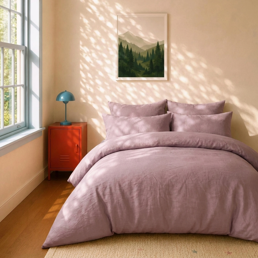 Bettwäsche Set: Halbleinen mauve