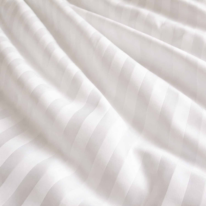 Bettwäsche Set Baumwoll Satin weiß gestreift