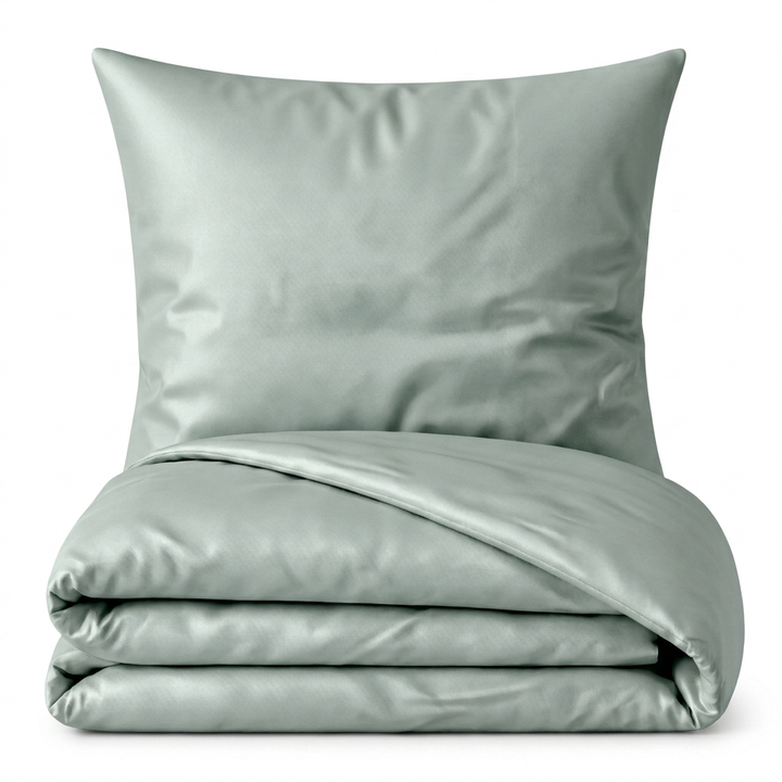 Bettwäsche Set: Baumwoll-Satin salbei