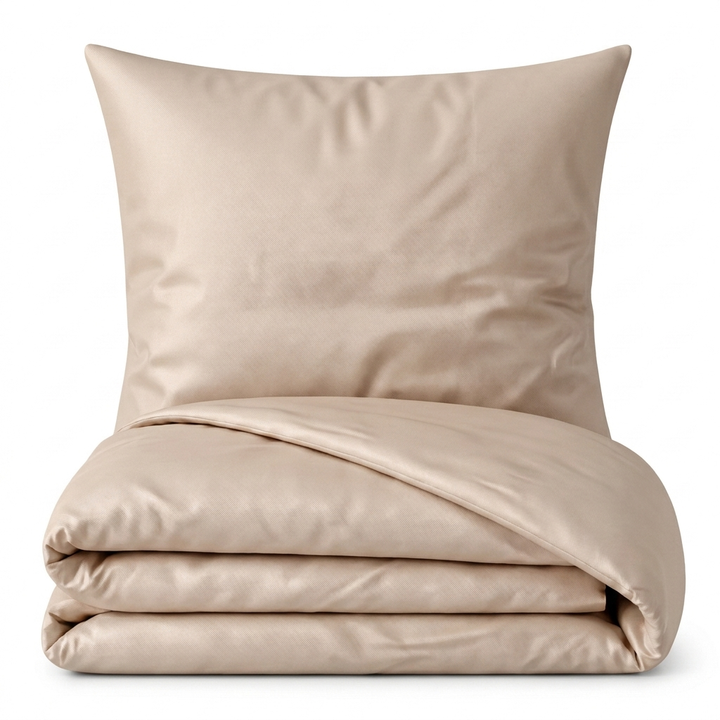 Bettwäsche Set: Baumwoll Satin sand