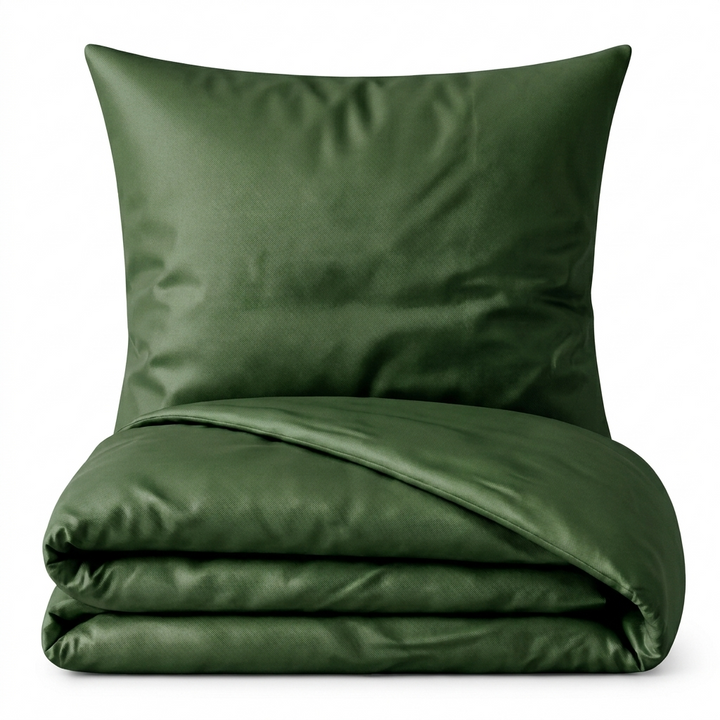 Bettwäsche Set: Baumwoll-Satin waldgrün