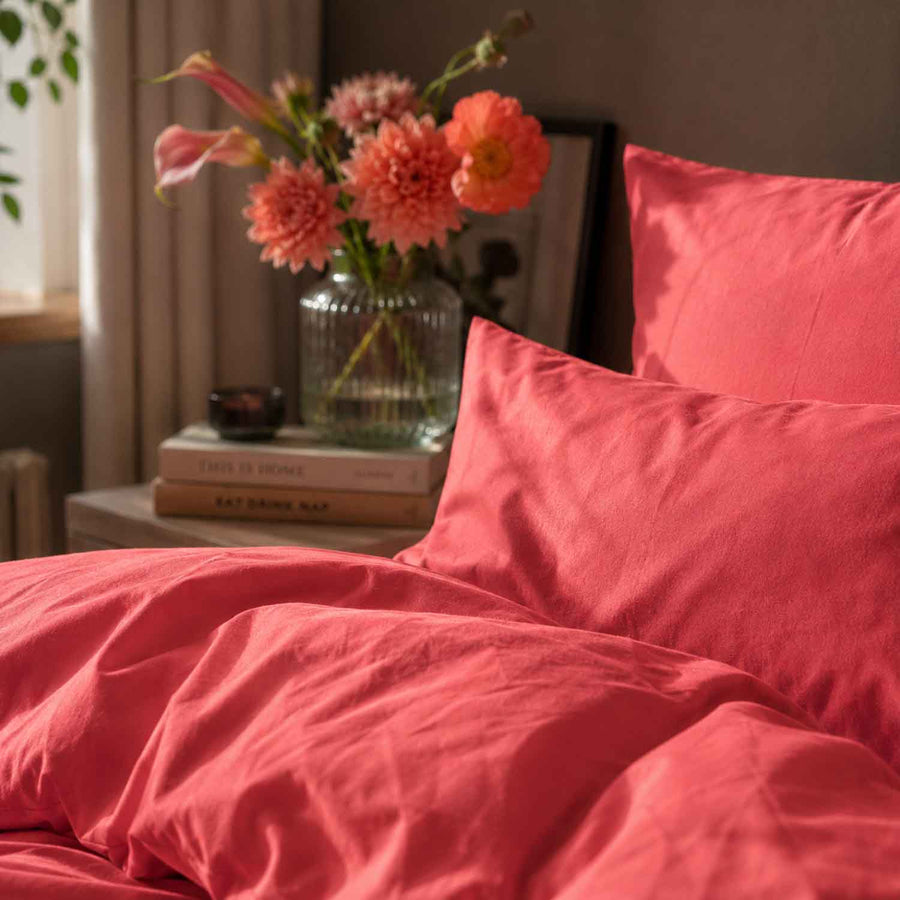 Detailaufnahme des Percale-Gewebes aus Baumwolle