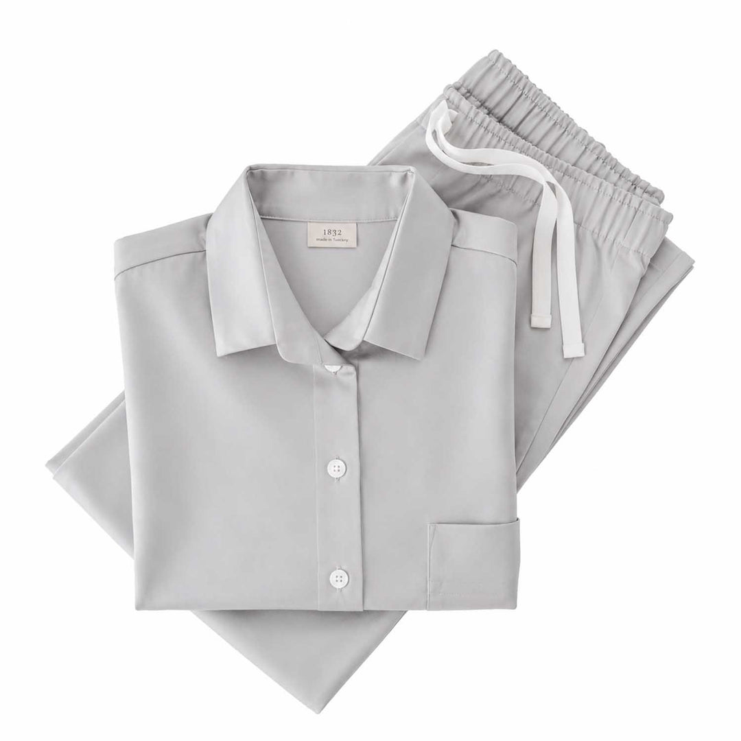 Baumwoll Satin Schlafanzug (Damen)