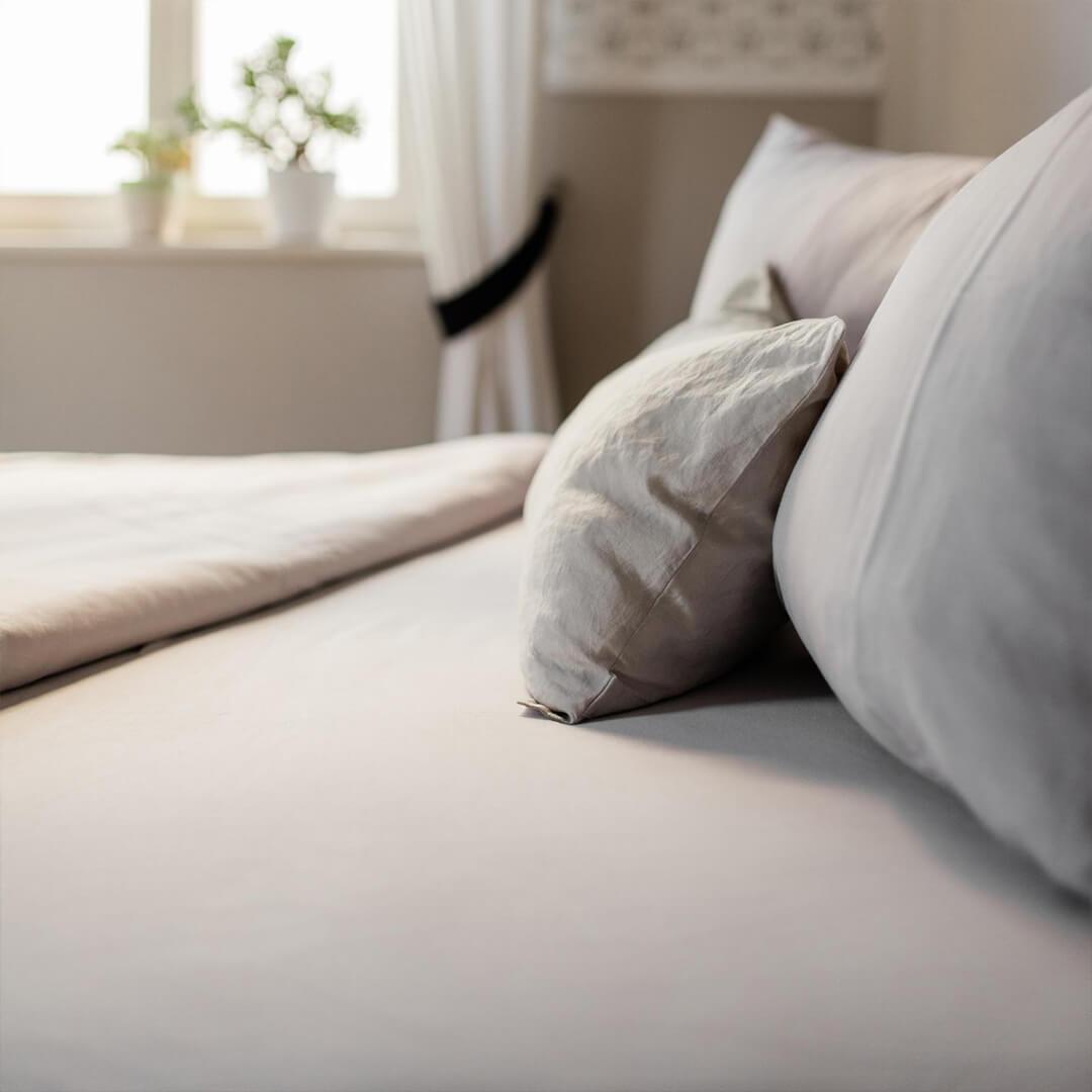 Bettlaken Halbleinen ohne Gummizug